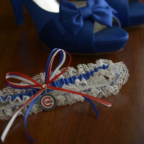 Chicago Cubs Lace Wedding Garter