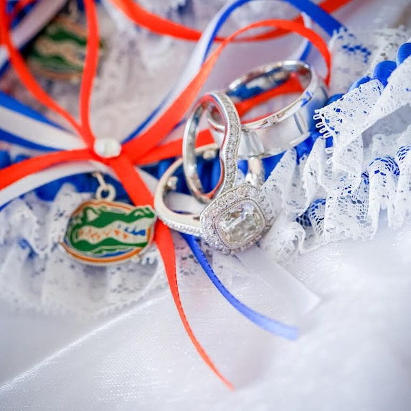 University of Florida Gators Lace Wedding Garter Set