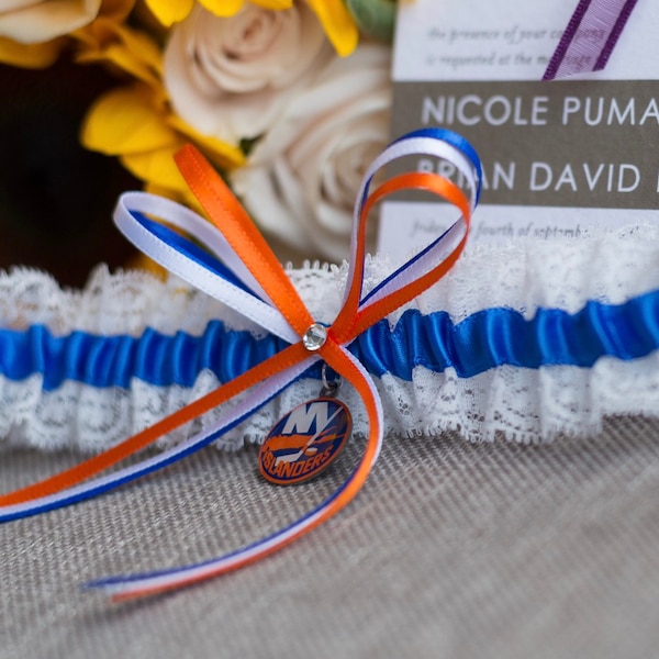 New York Islanders Lace Wedding Garter