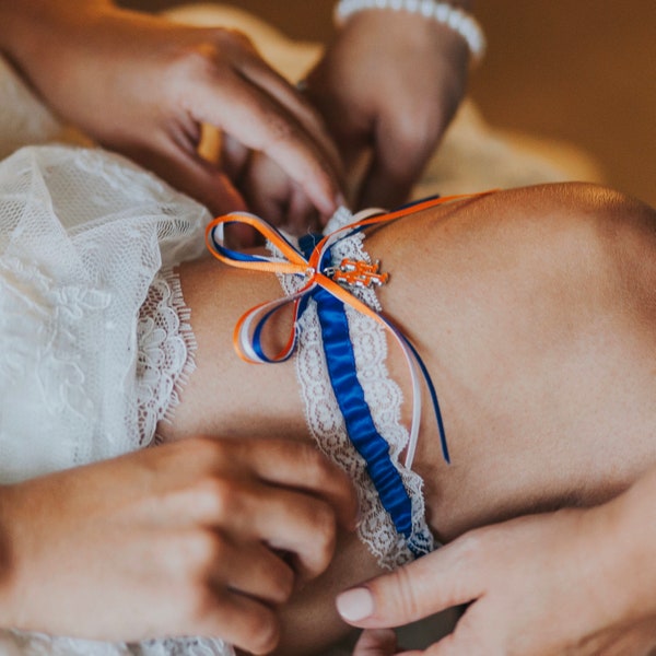 New York Mets Lace Wedding Garter