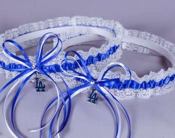 Los Angeles Dodgers Lace Wedding Garter Set