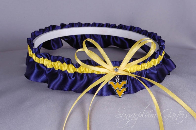West Virginia University Mountaineers Wedding Garter Set