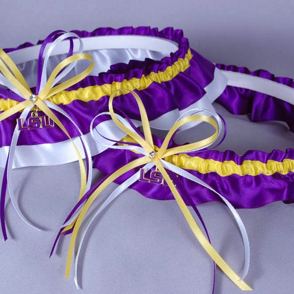 Louisiana State University Tigers Wedding Garter Set