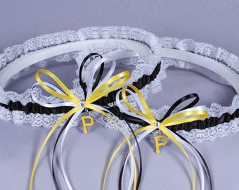 Pittsburgh Pirates Lace Wedding Garter Set