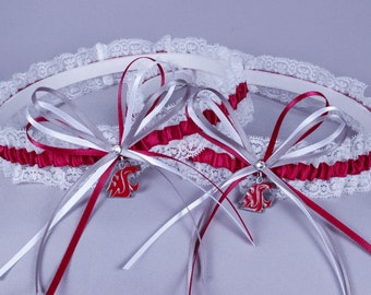 Washington State University Cougars Lace Wedding Garter Set