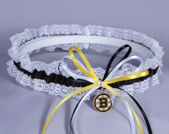 Boston Bruins Lace Wedding Garter