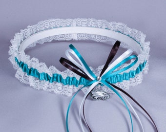 Philadelphia Eagles Inspired Wedding Garter Belt or 2pc Set W/ White Lace