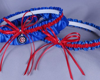 Chicago Cubs Wedding Garter Set - Ready to Ship