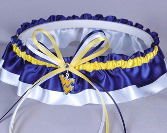 West Virginia University Mountaineers Wedding Garter