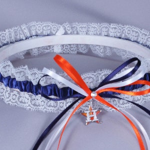 Houston Astros Lace Wedding Garter Set image 2