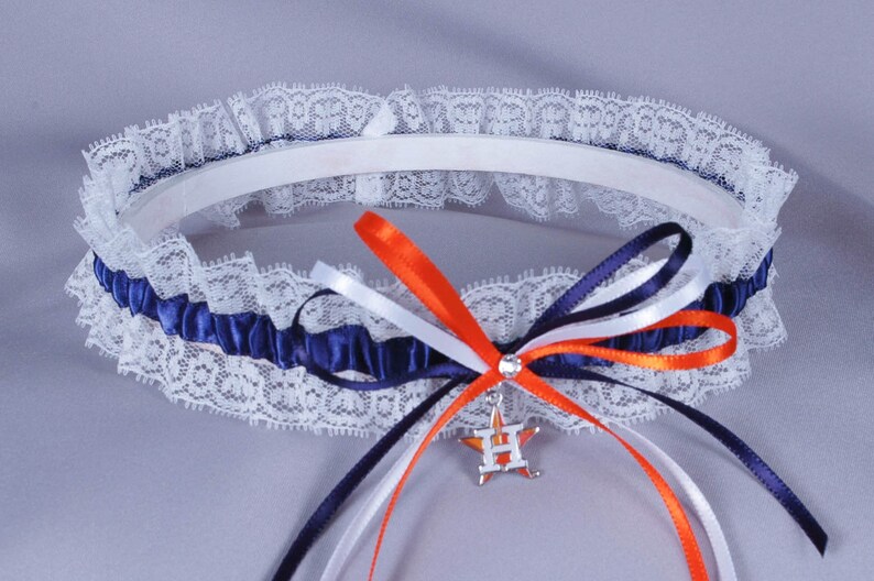 Houston Astros Lace Wedding Garter Set image 2