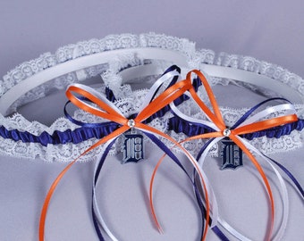 Detroit Tigers Lace Wedding Garter Set