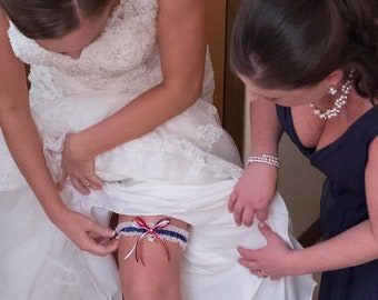 New England Patriots Lace Wedding Garter