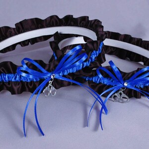 Thin Blue Line Police Officer Wedding Garter Set