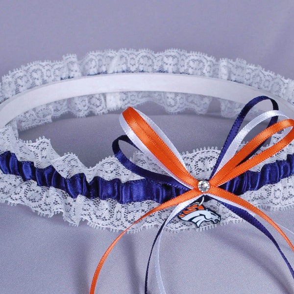 Denver Broncos Lace Wedding Garter - Ready to Ship