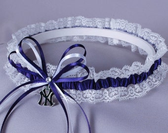 New York Yankees Lace Wedding Garter - Ready to Ship