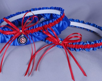 Chicago Cubs Wedding Garter Set