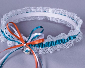 Miami Dolphins Lace Wedding Garter