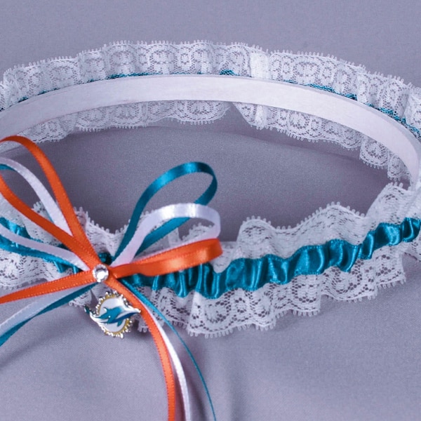 Miami Dolphins Lace Wedding Garter