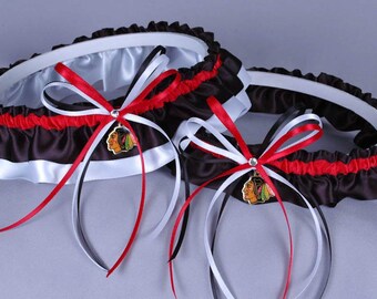 Chicago Blackhawks Wedding Garter Set