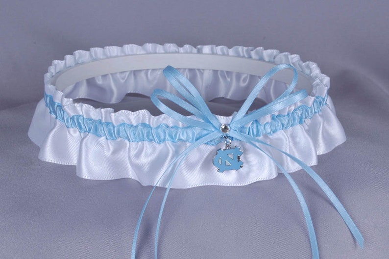 University of North Carolina Tar Heels Wedding Garter image 1