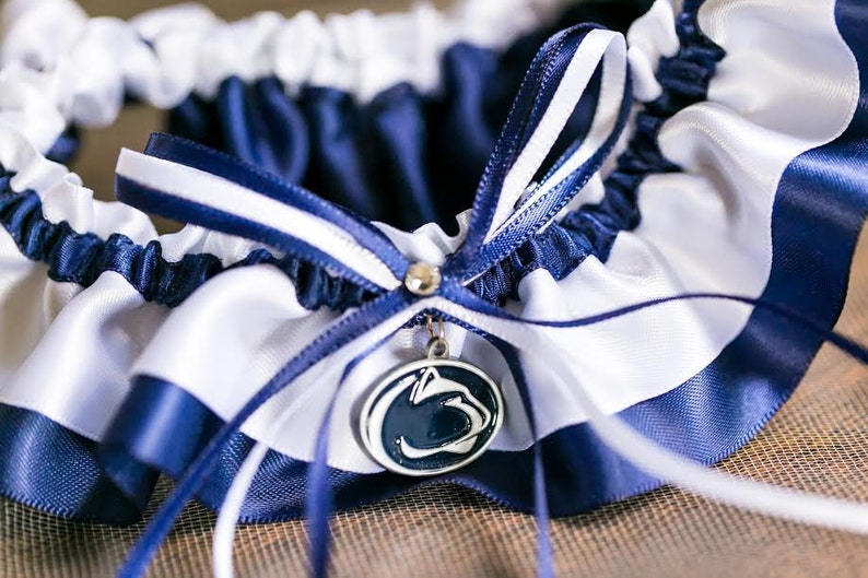 Penn State University Nittany Lions Wedding Garter image 1