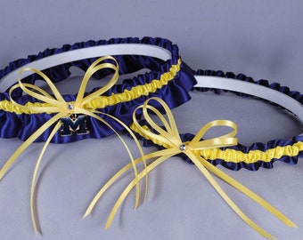 University of Michigan Wolverines Wedding Garter Set