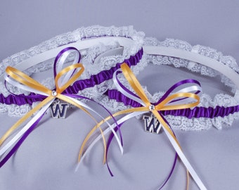 University of Washington Huskies Lace Wedding Garter Set