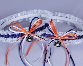 Auburn University Tigers Lace Wedding Garter Set