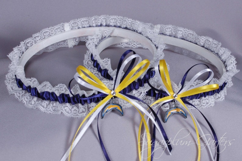 Los Angeles Chargers Lace Wedding Garter Set