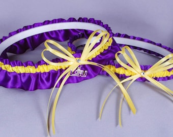 Louisiana State University Tigers Wedding Garter Set