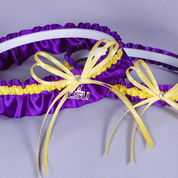 Louisiana State University Tigers Wedding Garter Set