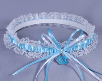 University of North Carolina Tar Heels Lace Wedding Garter