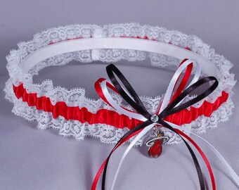 Miami Heat Lace Wedding Garter