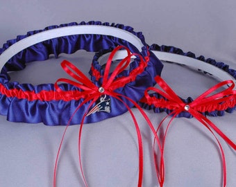 New England Patriots Wedding Garter Set