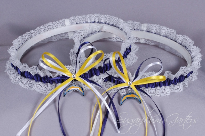 Los Angeles Chargers Lace Wedding Garter Set