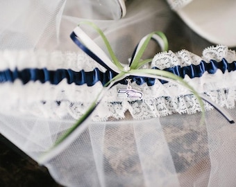 Seattle Seahawks Lace Wedding Garter
