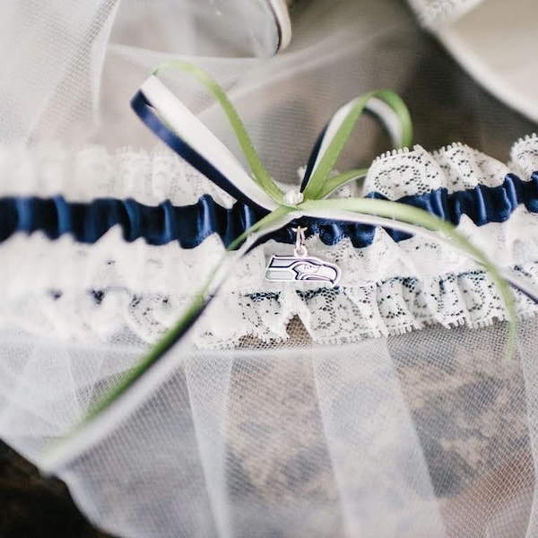 Seattle Seahawks Lace Wedding Garter