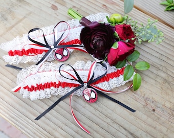 Spider-Man Lace Wedding Garter Set