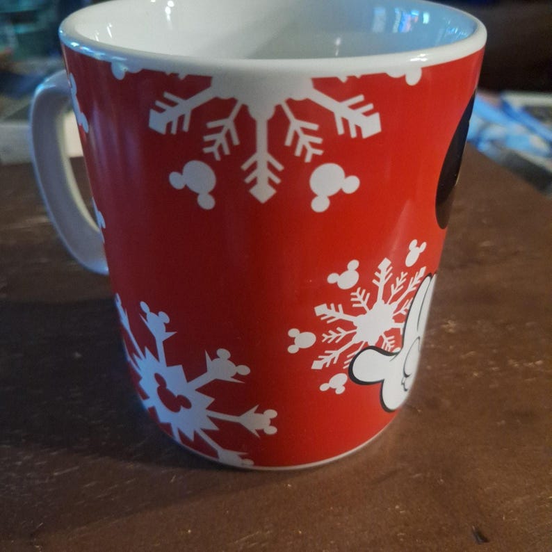 Disney Minnie Mouse Mug Holiday Coffee Mug Galerie Ceramic XL Christmas EUC image 3