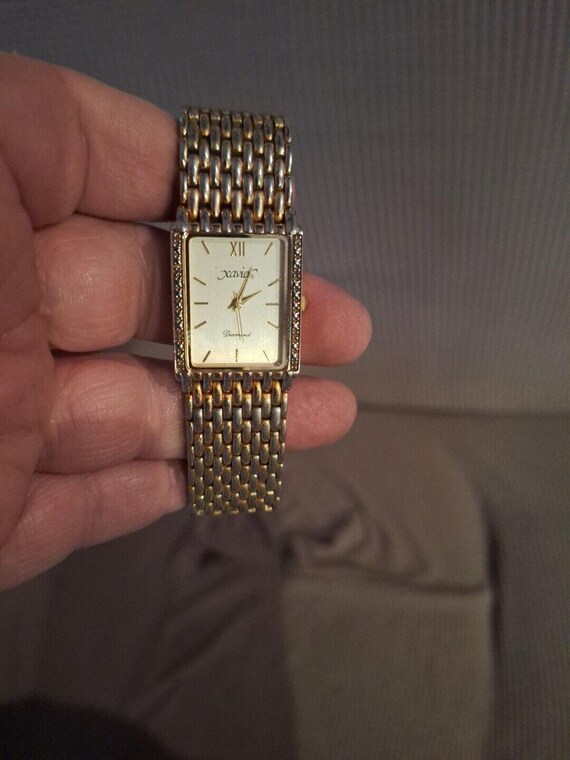 CHAVIER DIAMOND 腕時計FRANCE Vintage Xavier Diamond Quartz Men's Watch Masterpiece Gold Tone