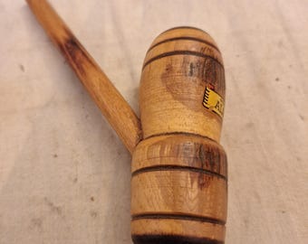 Antique Alaska Wood Pipe Souvenir Barrel 6 Inch Long
