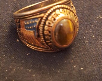Vintage Ring "Professional Truck Driver" Yellow Stone Pride Safety