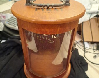 Pyrat Rum Round Wooden Laser Cut BUDDA CASE Hinged Door 10" x 7" round