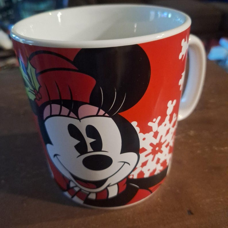 Disney Minnie Mouse Mug Holiday Coffee Mug Galerie Ceramic XL Christmas EUC image 1