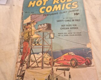Hot Rod Comics #2 1952 - Fawcett - 10 Cent Comic Book Featuring Clint Curtis