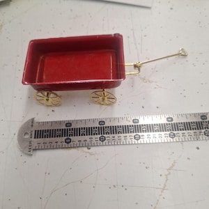 Vintage Dollhouse Red Toy Wagon