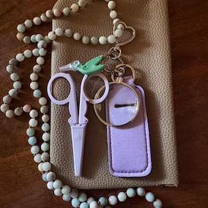Beaded Chatelaine Necklace with Tools for Needlepoint, Cross Stitch, and Embroidery