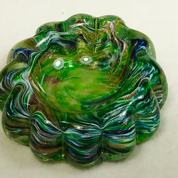 BUTTERFLY, a blown glass support spindle bowl, free shipping in U.S.