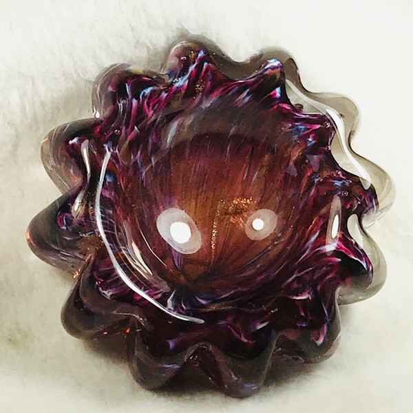 DEWBERRY, a blown glass support spindle bowl, free shipping in U.S.